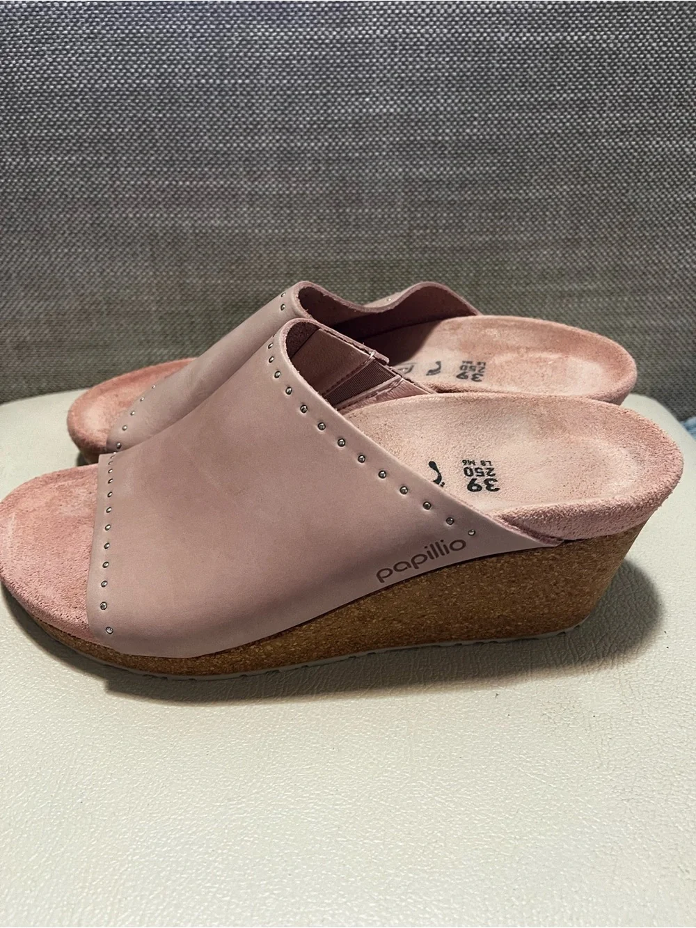Papillio By Birkenstock Namica Pink  Cork Wedge Slide Sandals Women’s Size 39